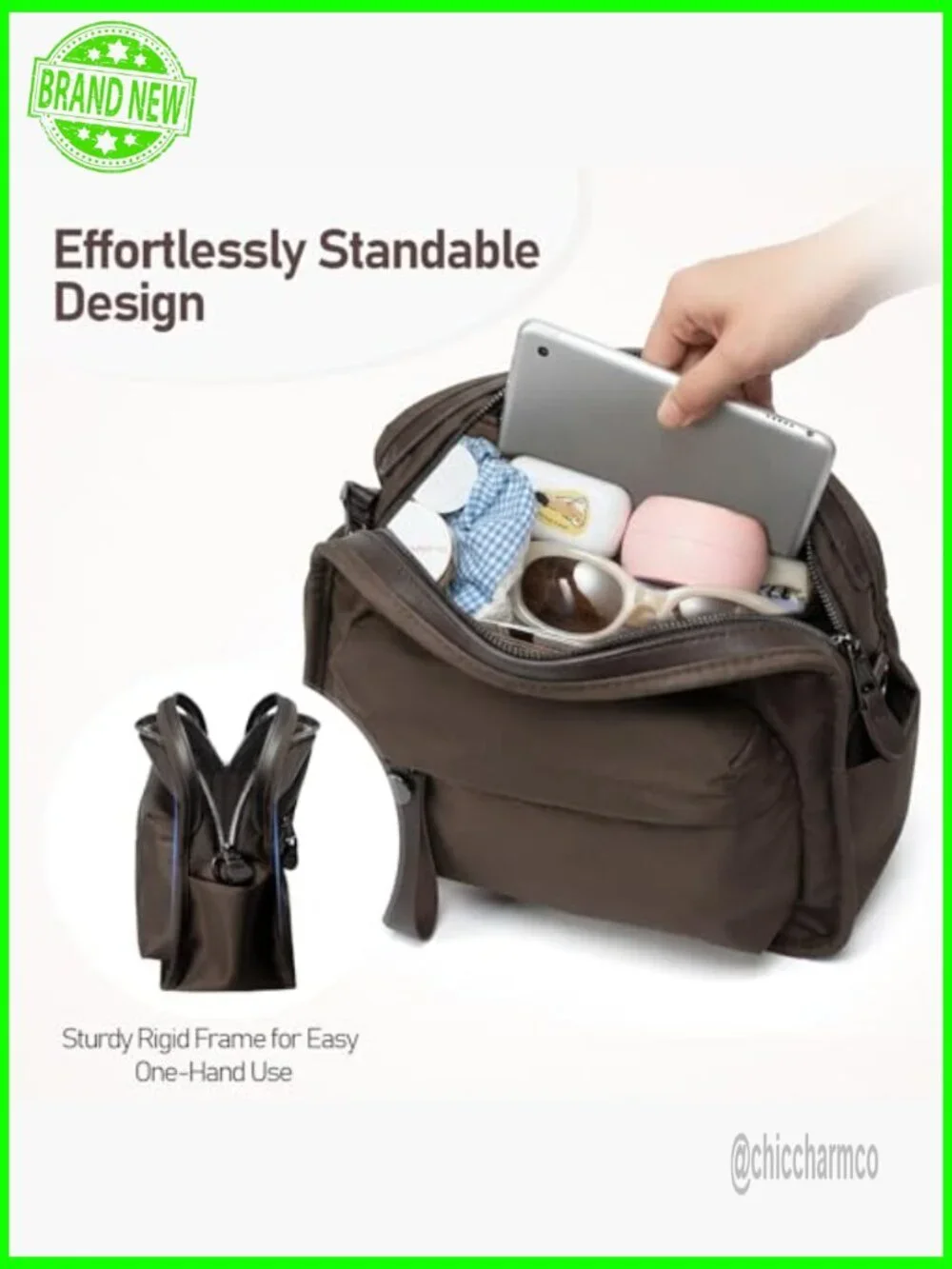 Nylon Crossbody Bag with Top Handle Waterproof Hobo Satchel Adjustable Strap